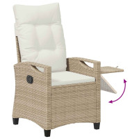 Produktbild för Fällbar trädgårdstol Beige och gräddfärgad 56 x 60 x 112 cm