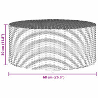 Produktbild för Utomhus Soffbord Grå Ø 68 x 30 cm konstrotting