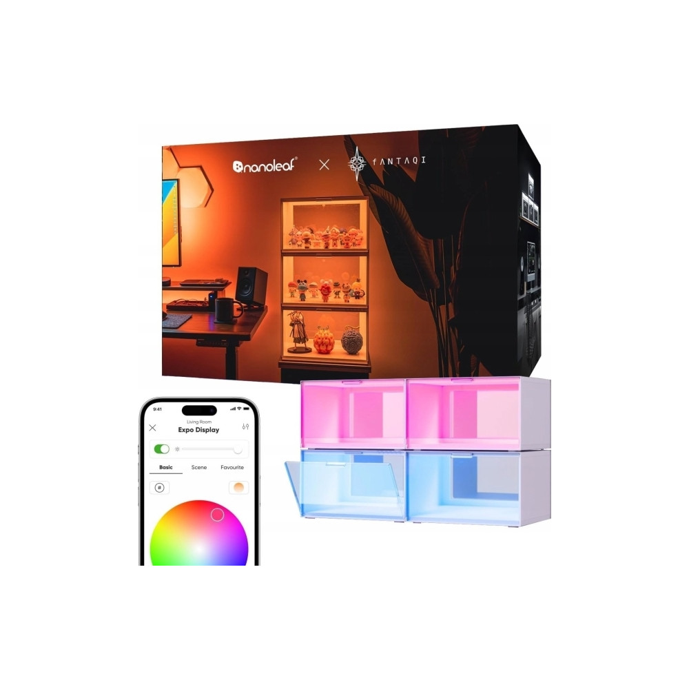 Produktbild för Nanoleaf Fantaqi EXPO Smart Starter Kit - förvaringsenhet - 1 dörrar (paket om 4)