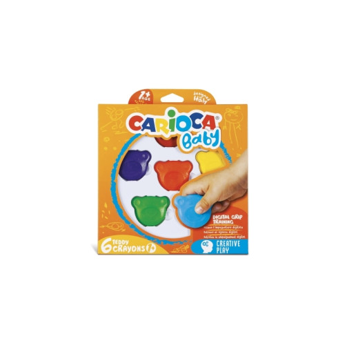 Carioca Carioca Teddy BABY, 6 styck, Blå, Grön, Orange, Röd, Violett...