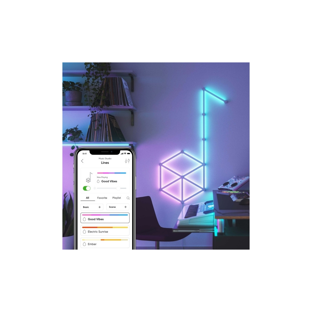 Produktbild för Nanoleaf Lines Starter Kit - ljuslist - LED - 16 miljoner färger