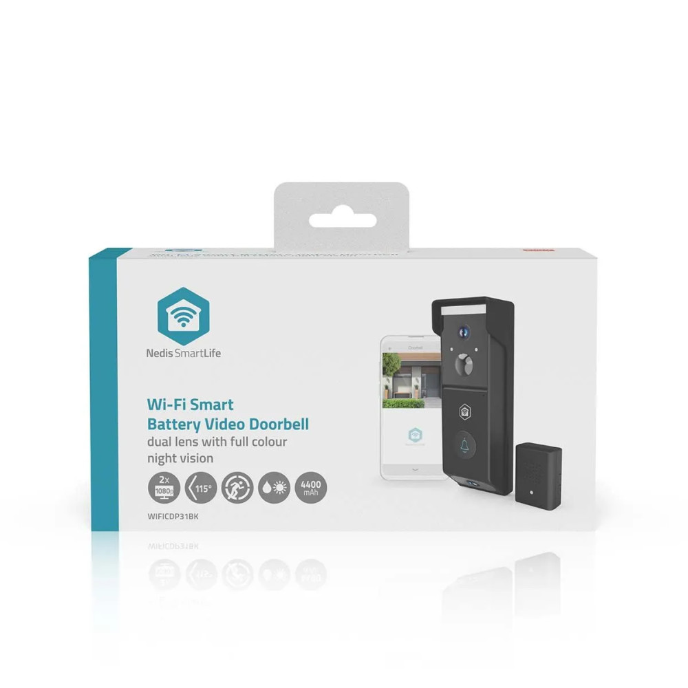 Produktbild för Nedis SmartLife videodörrklocka | batteri | 2x Full HD 1080p