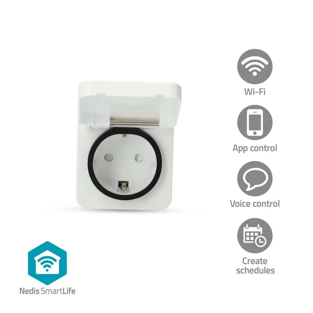 Produktbild för Nedis SmartLife - smart kontakt - IP44, 3680W - Wi-Fi - vit, grå