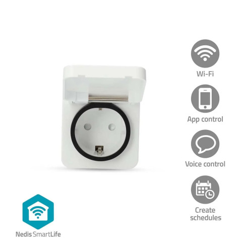 NEDIS Nedis SmartLife - smart kontakt - IP44, 3680W - Wi-Fi - vit, grå