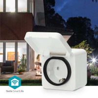 Produktbild för Nedis SmartLife - smart kontakt - IP44, 3680W - Wi-Fi - vit, grå