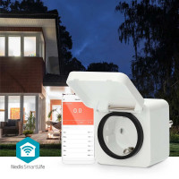 Produktbild för Nedis SmartLife - smart kontakt - IP44, 3680W - Wi-Fi - vit, grå