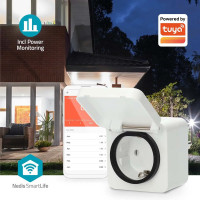 Produktbild för Nedis SmartLife - smart kontakt - IP44, 3680W - Wi-Fi - vit, grå