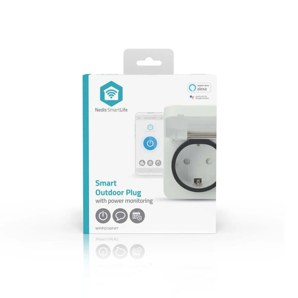 Produktbild för Nedis SmartLife - smart kontakt - IP44, 3680W - Wi-Fi - vit, grå
