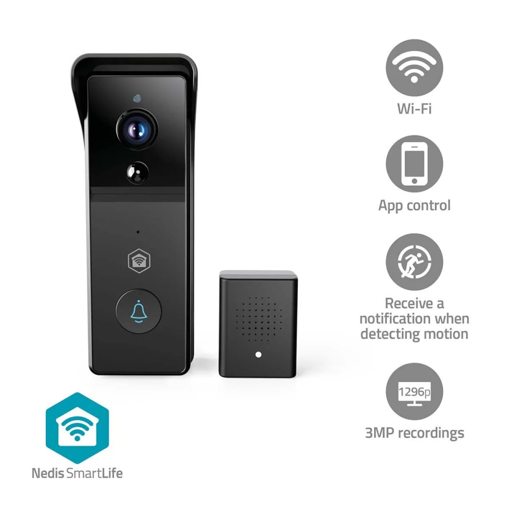 Produktbild för Nedis SmartLife videosvarttelefon | batteri | 3MP Full HD 12...