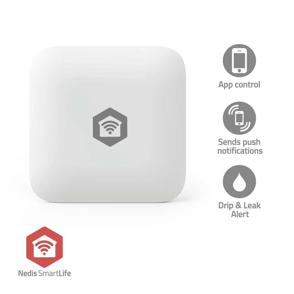 Produktbild för Nedis SmartLife - vattenläckagesensor - ZigBee 3.0 - vit