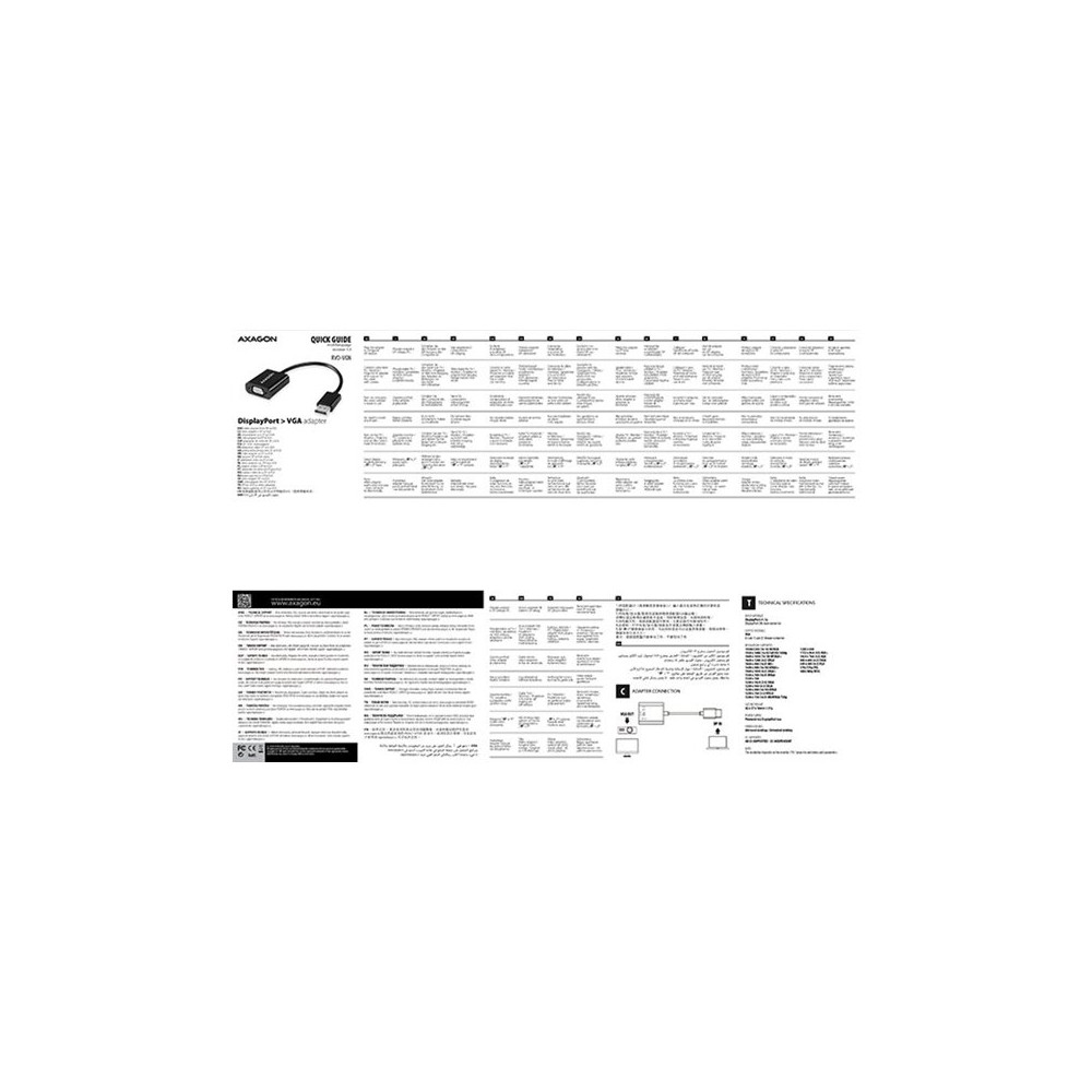 Produktbild för AXAGON - videokort - DisplayPort till HD-15 (VGA) - 16 cm