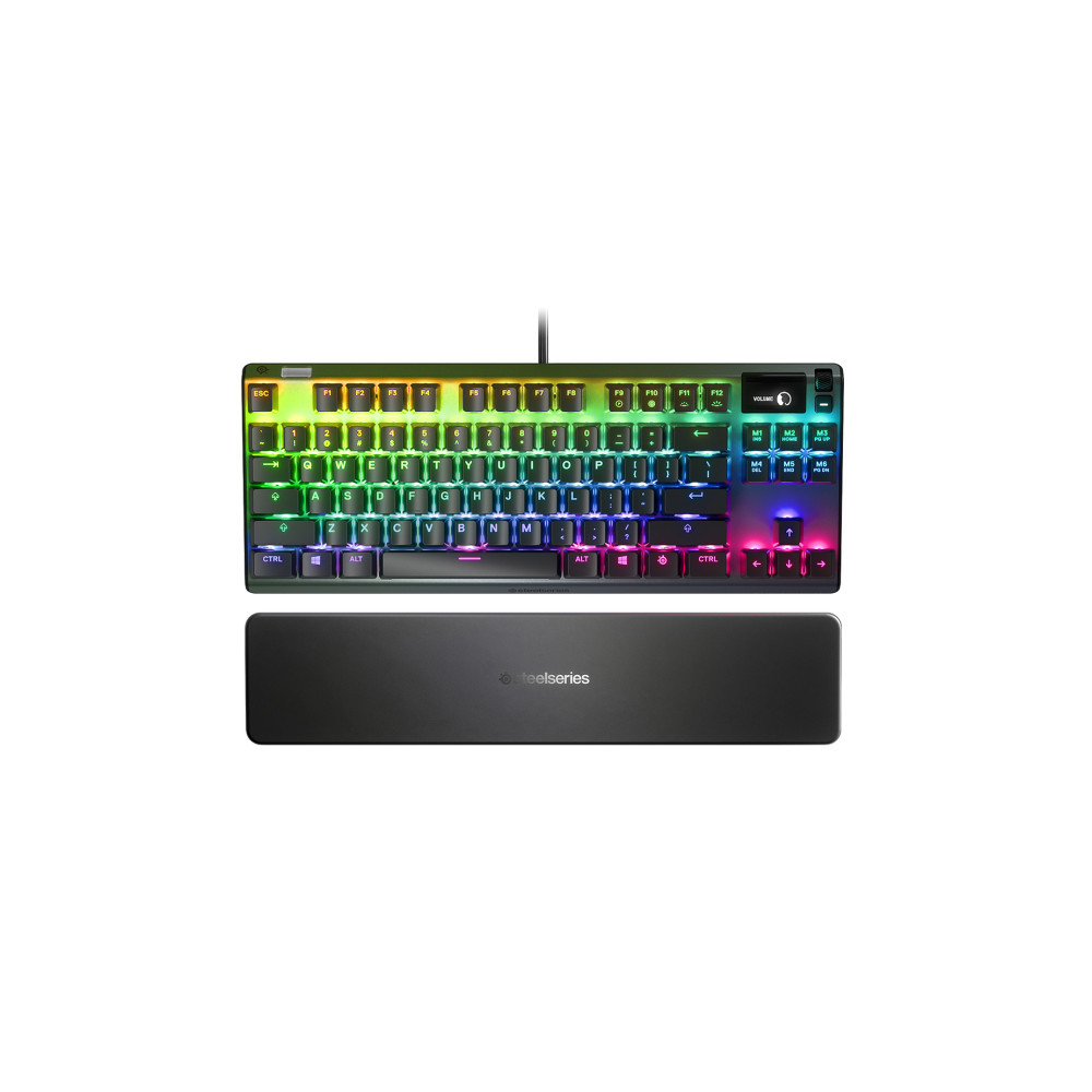 Produktbild för SteelSeries Apex 7 TKL - tangentbord - med bildskärm - QWERTY Inmatningsenhet (Öppnad)