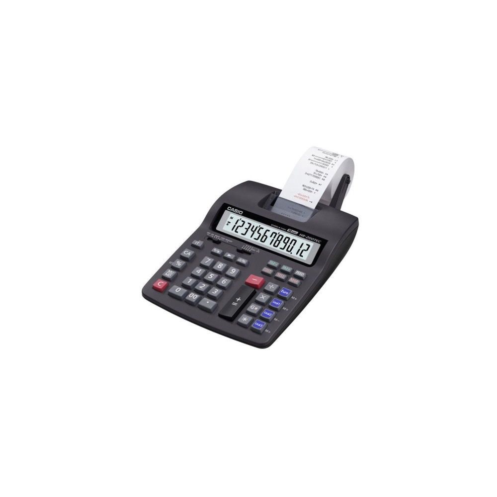 Produktbild för Strimmelregner Casio HR-200RCE Euro m/stort 12 cifret displa...