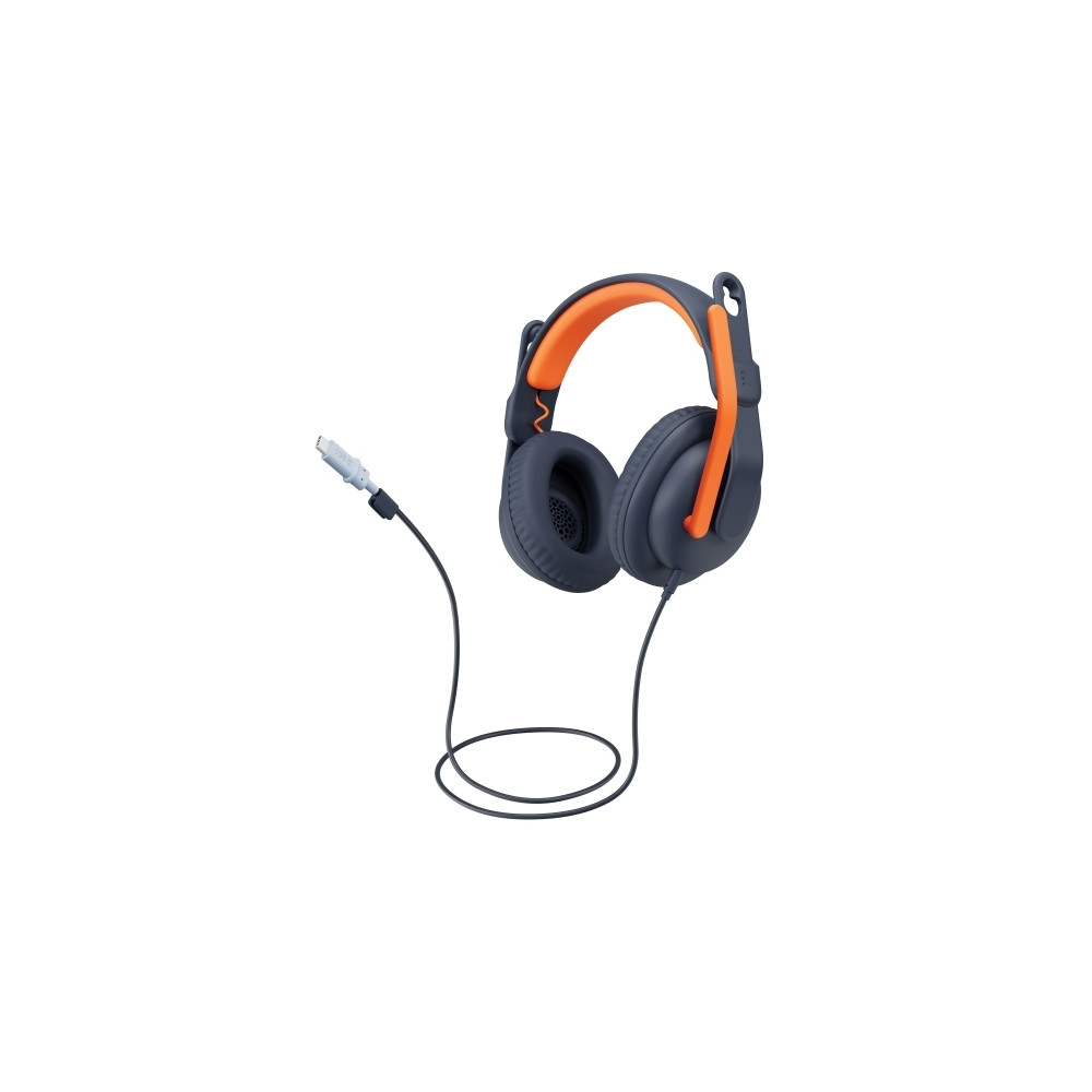 Produktbild för Logitech Zone Learn Wired Over-Ear Headset for Learners, USB-C - hörlurar med mikrofon - ersättning - USB-C