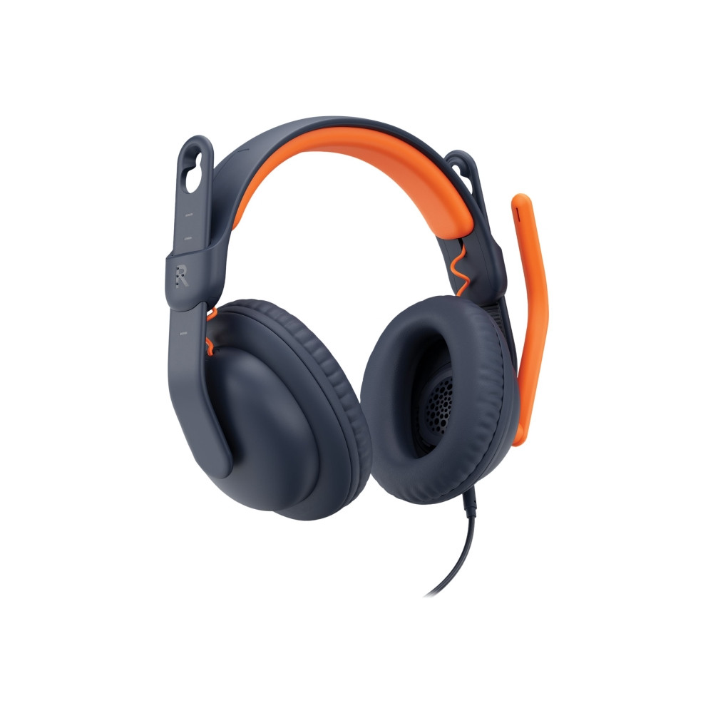 Produktbild för Logitech Zone Learn Wired Over-Ear Headset for Learners, USB-C - hörlurar med mikrofon - ersättning - USB-C