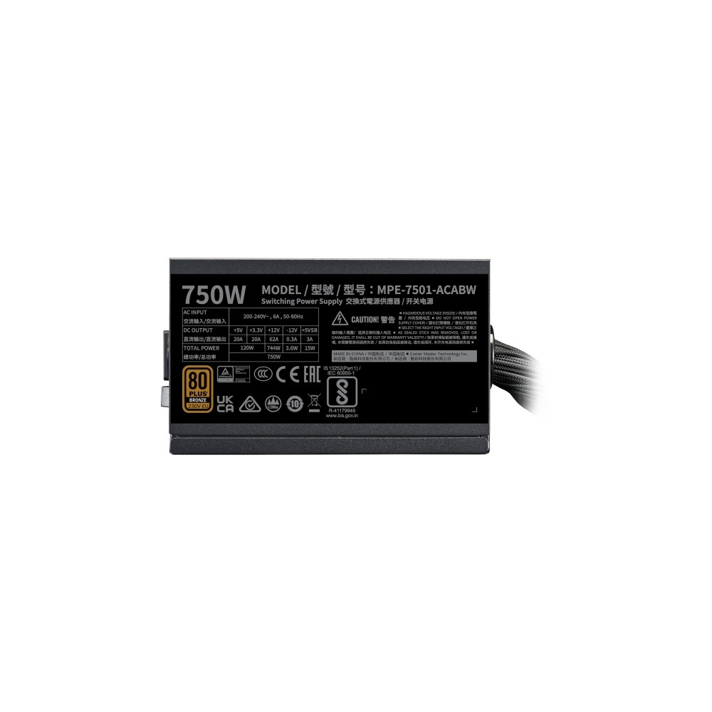 Produktbild för Cooler Master MWE Bronze V3 750 - nätaggregat - 750 Watt