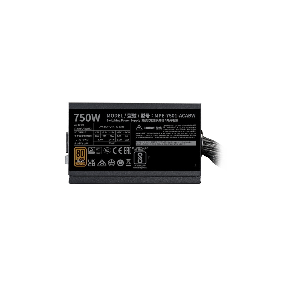 Produktbild för Cooler Master MWE Bronze V3 750 - nätaggregat - 750 Watt