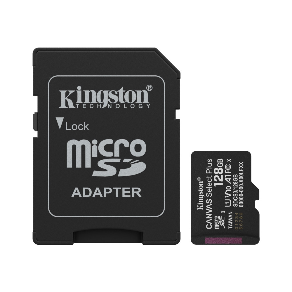 Produktbild för Kingston Canvas Select Plus - flash-minneskort - 128 GB - mikroSDXC UHS-I