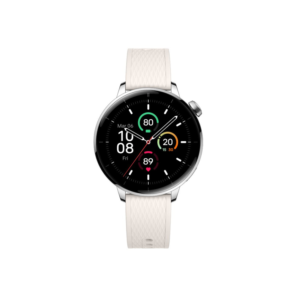 Produktbild för OnePlus Watch 3 - rostfritt stål - smart klocka med rem - 32 GB - silver steel