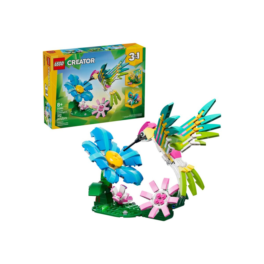 Produktbild för LEGO Creator 3in1 31384 - Vilda Djur: Färgglad Kolibri - byggsats