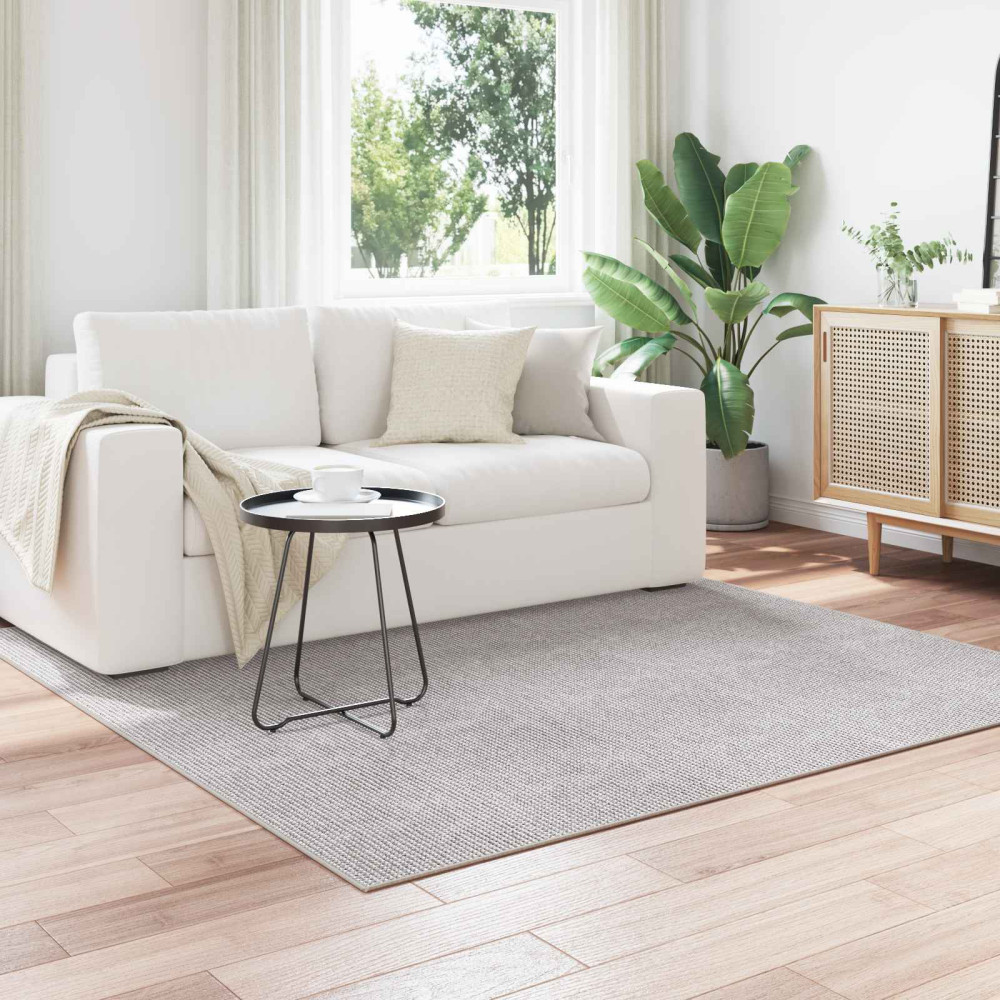 Produktbild för Områdesmattor LUGO Krämfärgad och grå 120 x 120 cm Polyester