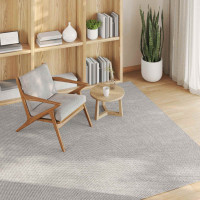 Produktbild för Områdesmattor LUGO Krämfärgad och grå 120 x 120 cm Polyester