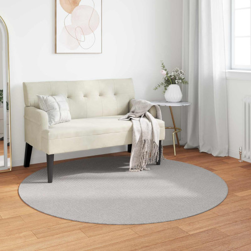 vidaXL Områdesmattor Rund LUGO Krämfärgad och grå Ø 200 CM Polyester