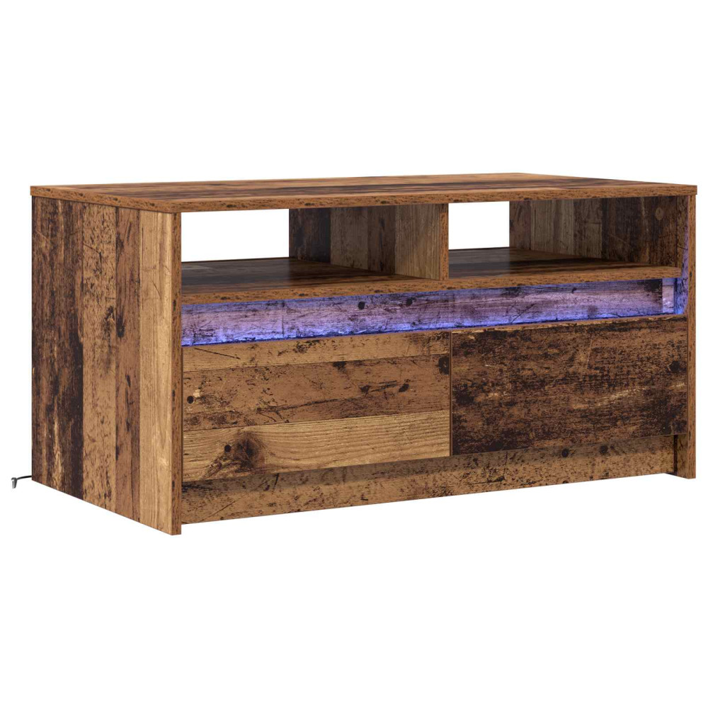 Produktbild för Kaffeebord med låda Gammalt trä 90 x 50 x 45 cm Konstruerat trä