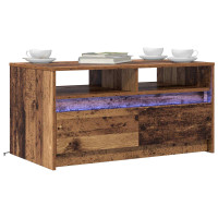 Produktbild för Kaffeebord med låda Gammalt trä 90 x 50 x 45 cm Konstruerat trä