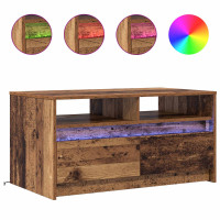 Produktbild för Kaffeebord med låda Gammalt trä 90 x 50 x 45 cm Konstruerat trä