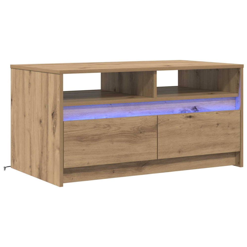 Produktbild för Kaffeebord med låda Artisan Ek 90 x 50 x 45 cm Konstruerat trä