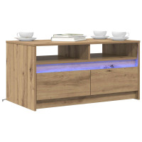 Produktbild för Kaffeebord med låda Artisan Ek 90 x 50 x 45 cm Konstruerat trä