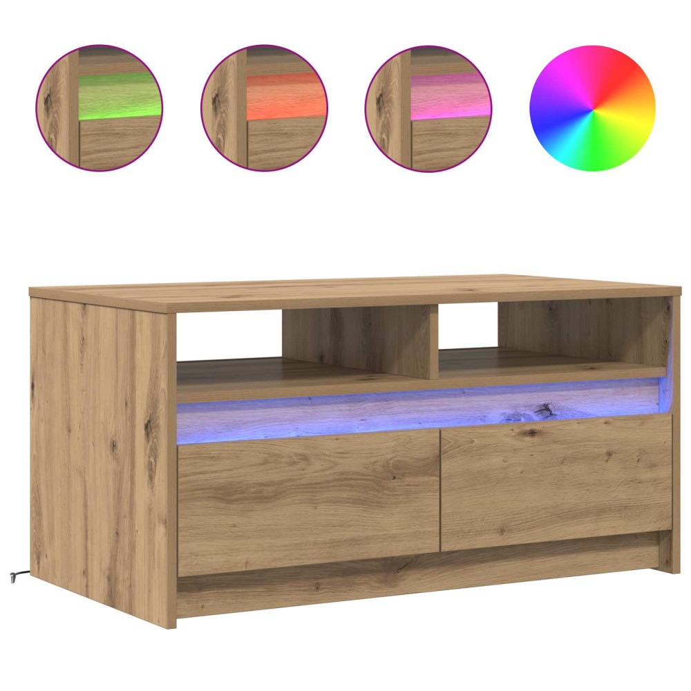 Produktbild för Kaffeebord med låda Artisan Ek 90 x 50 x 45 cm Konstruerat trä