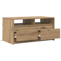 Produktbild för Kaffeebord med låda Artisan Ek 90 x 50 x 45 cm Konstruerat trä