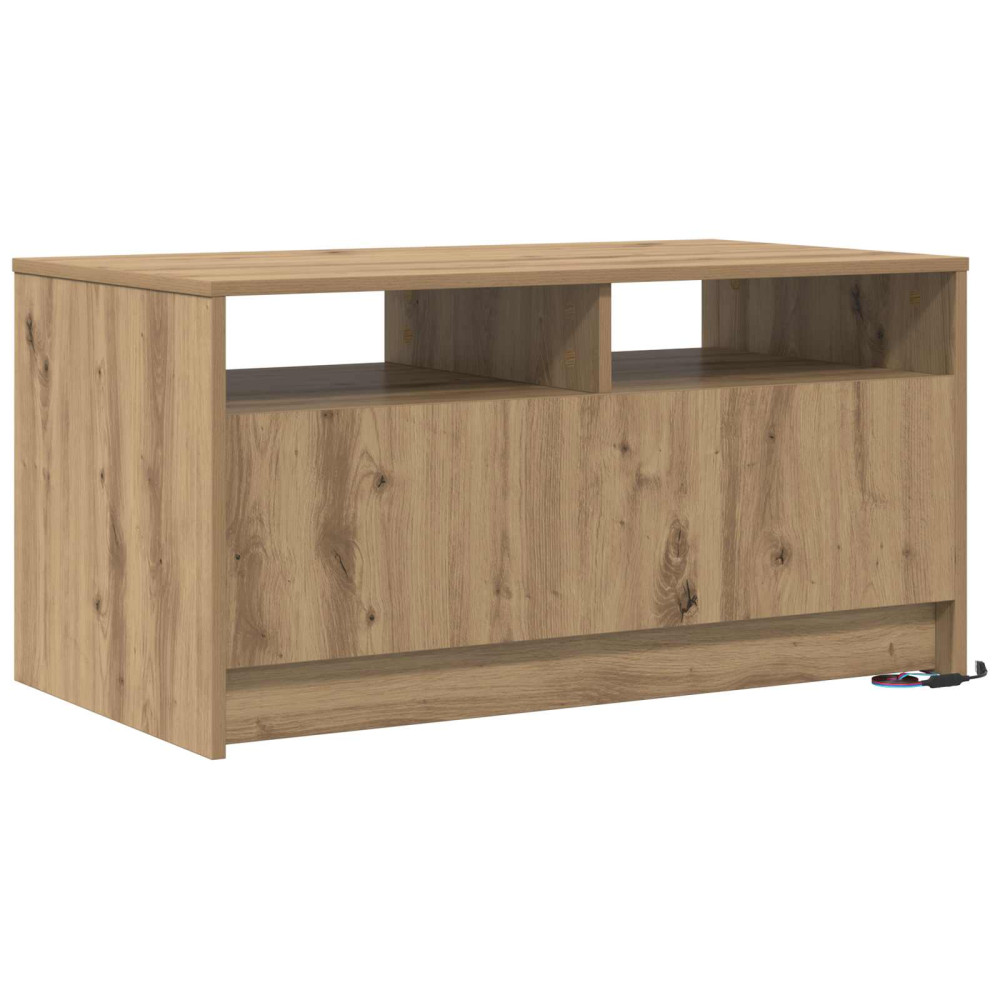 Produktbild för Kaffeebord med låda Artisan Ek 90 x 50 x 45 cm Konstruerat trä