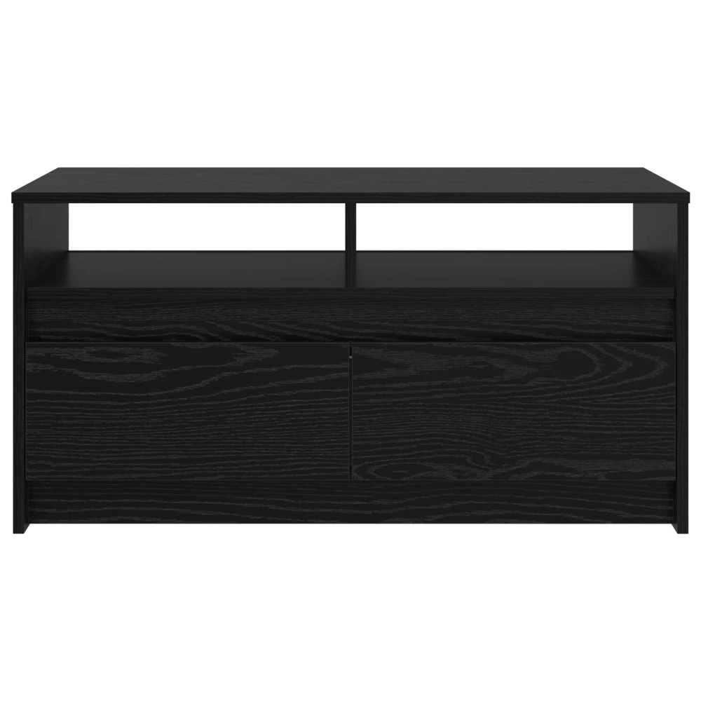 Produktbild för Kaffeebord med låda Svart Ek 90 x 50 x 45 cm Konstruerat trä