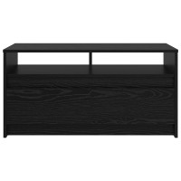Produktbild för Kaffeebord med låda Svart Ek 90 x 50 x 45 cm Konstruerat trä