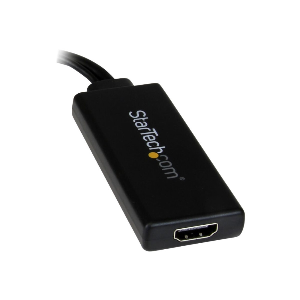Produktbild för StarTech.com VGA till HDMI-adapter med USB-audio & -ström – bärbar VGA till HDMI-konverterare – 1080p - adapterkabel - HDMI/VGA/ljud/USB - 26 cm