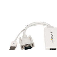 Produktbild för StarTech.com VGA till HDMI-adapter med USB-audio & -ström – bärbar VGA till HDMI-konverterare – 1080p - adapterkabel - HDMI/VGA/ljud/USB - 26 cm