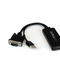 Produktbild för StarTech.com VGA till HDMI-adapter med USB-audio & -ström – bärbar VGA till HDMI-konverterare – 1080p - adapterkabel - HDMI/VGA/ljud/USB - 26 cm