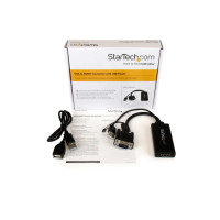 Produktbild för StarTech.com VGA till HDMI-adapter med USB-audio & -ström – bärbar VGA till HDMI-konverterare – 1080p - adapterkabel - HDMI/VGA/ljud/USB - 26 cm
