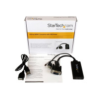 Produktbild för StarTech.com VGA till HDMI-adapter med USB-audio & -ström – bärbar VGA till HDMI-konverterare – 1080p - adapterkabel - HDMI/VGA/ljud/USB - 26 cm