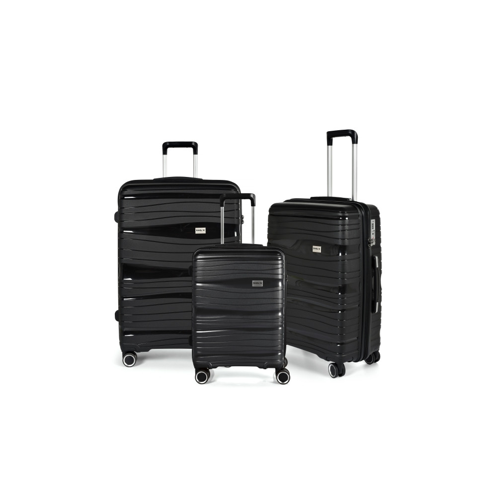 Produktbild för Resväska set RW Travel Alfrida svart 20"/24"/28" PP-plast me...
