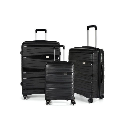 RW Travel Resväska set RW Travel Alfrida svart 20"/24"/28" PP-plast me...