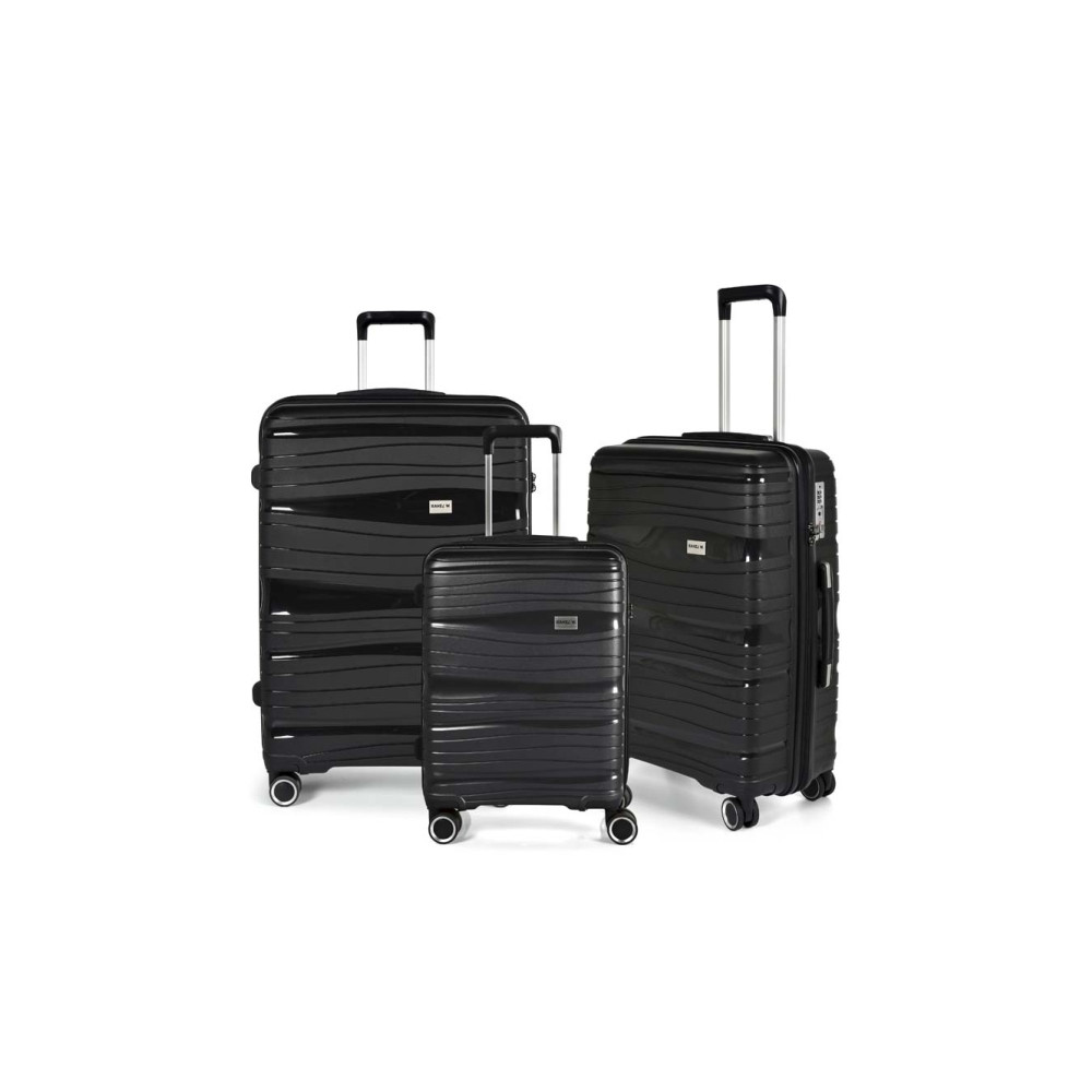 Produktbild för Resväska set RW Travel Alfrida svart 20"/24"/28" PP-plast me...
