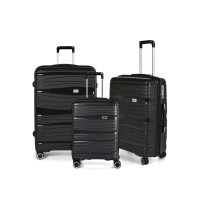 Produktbild för Resväska set RW Travel Alfrida svart 20"/24"/28" PP-plast me...