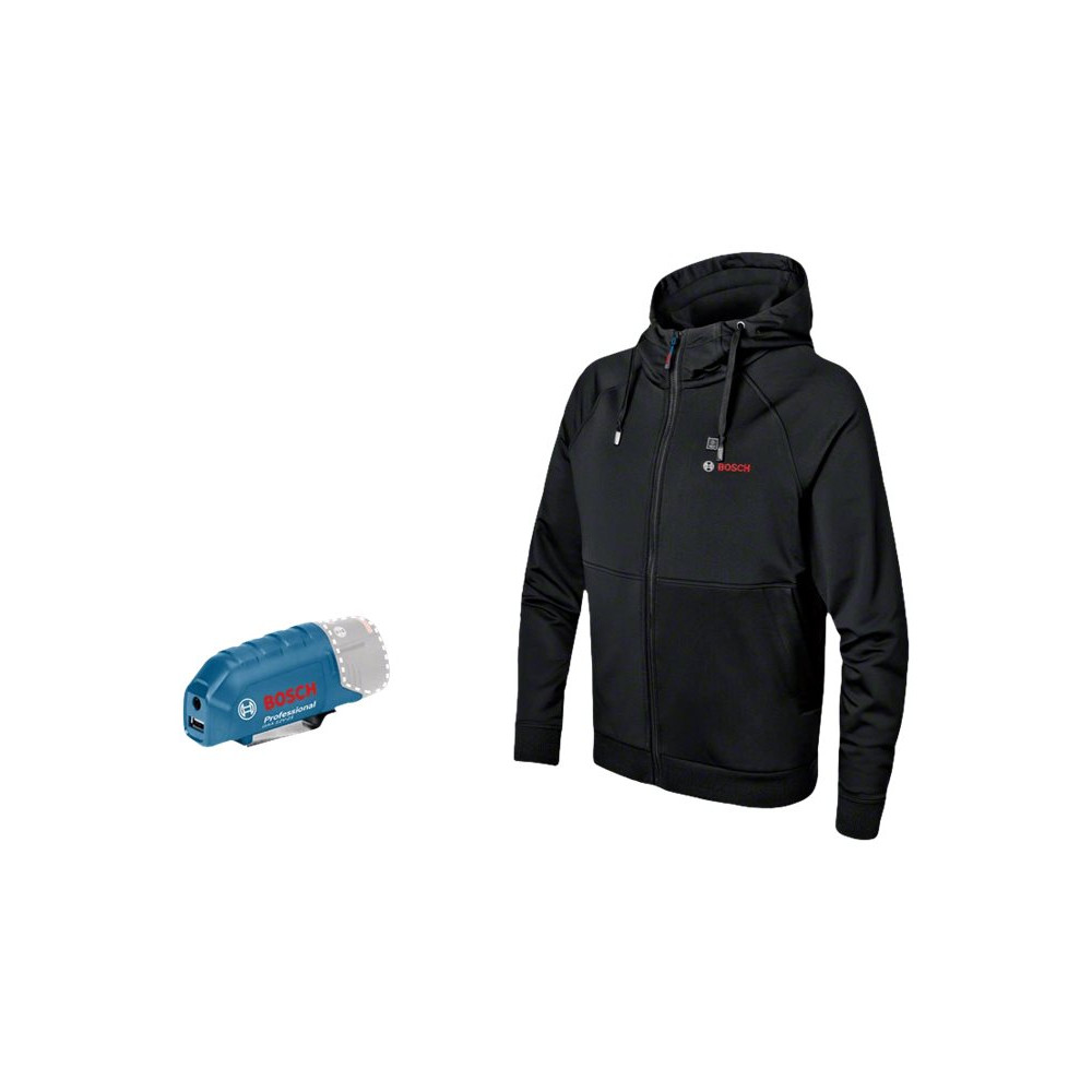 Produktbild för Bosch GHH 12+18V XA Professional - huvtröja - XXX large - 5% spandex, 95 % polyester - svart