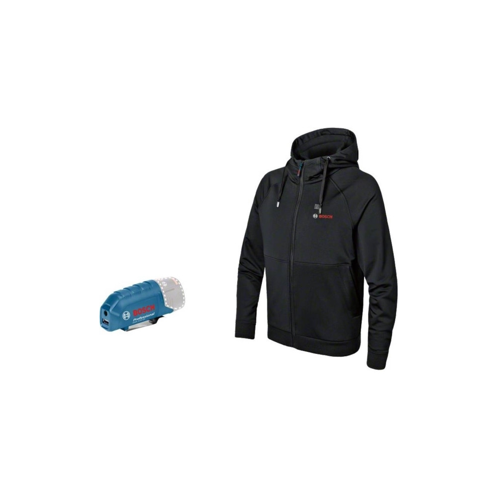 Produktbild för Bosch GHH 12+18V XA Professional - huvtröja - XXX large - 5% spandex, 95 % polyester - svart