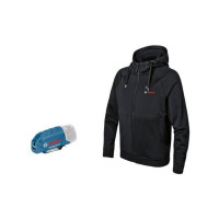 Produktbild för Bosch GHH 12+18V XA Professional - huvtröja - XXX large - 5% spandex, 95 % polyester - svart