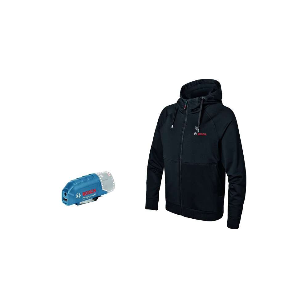 Produktbild för Bosch GHH 12+18V XA Professional - huvtröja - XXX large - 5% spandex, 95 % polyester - svart